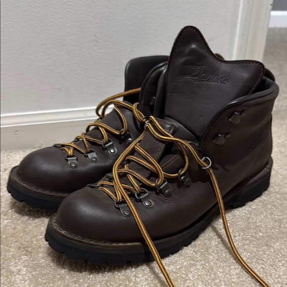 Brown Leather Hiking Boots with Yellow Laces- Mountain light II goretex - Picture 6 of 6